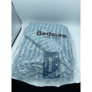 Bedsure Waffle Weave Blanket King Size Light Blue 104x90 Textured Bedding New